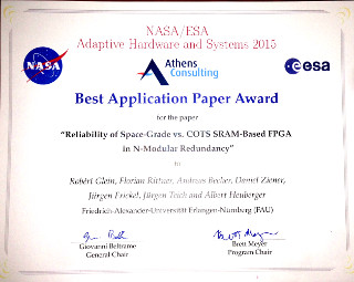 Zum Artikel "18.06.2015: Best Application Paper Award der diesjährigen NASA/ESA Conference on Adaptive Hardware and Systems (AHS 2015)"